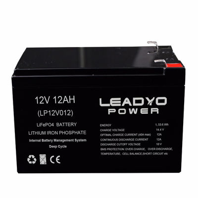 Baterias de ciclo profundo recarregáveis ​​Lifepo4, baterias de íon de lítio 12V 10ah 12ah