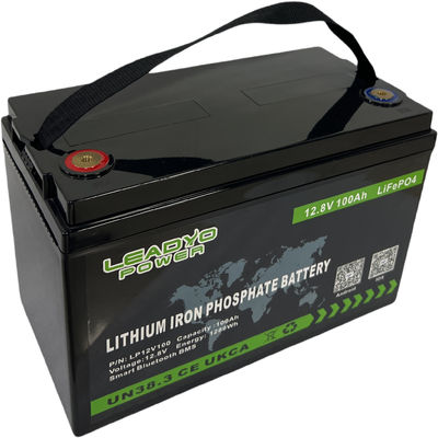Baterias profundas recarregáveis do ciclo da bateria 12v 100Ah LiFePO4 do íon de BMS Lithium com Bluetooth para o fuzileiro naval & o rv