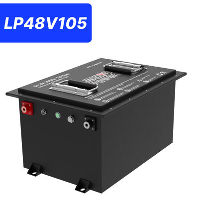 48V 105Ah 51.2V LiFePO4 Bateria de Carrinho de Golf, 250A BMS, 4000+ Ciclos Bateria de Lítio, Max 12.8kW de Potência
