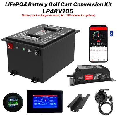 48V 105Ah 51.2V2 250Amp LiFePO4 Kit de conversão de bateria de carrinho de golfe, 5 anos de garantia