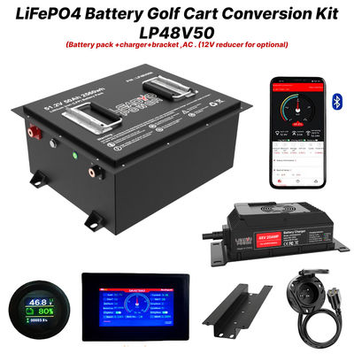 48V 50Ah 51.2V2 150Amp LiFePO4 Kit de conversão de bateria do carrinho de golfe, 5 anos de garantia