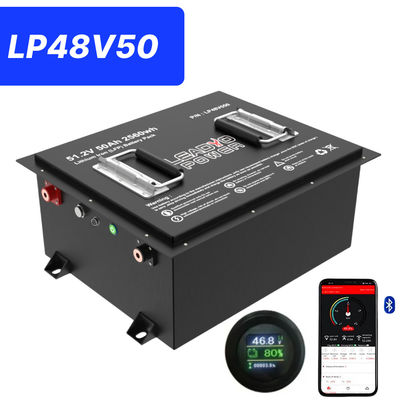 comprar 48V 50Ah 51.2V2 150Amp LiFePO4 Bateria do carrinho de golfe com ecrã LCD e Bluetooth fabricação em linha