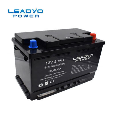 Bom preço Lifepo4 12 bateria de colocação em marcha fria de Ion Car Battery Light Weight 80ah 1200 ampère do lítio do volt on-line