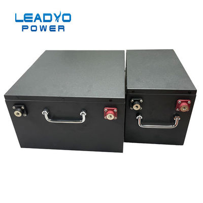 caixa do metal do preto da bateria de Ion Deep Cycle rv do lítio 12V com BMS esperto